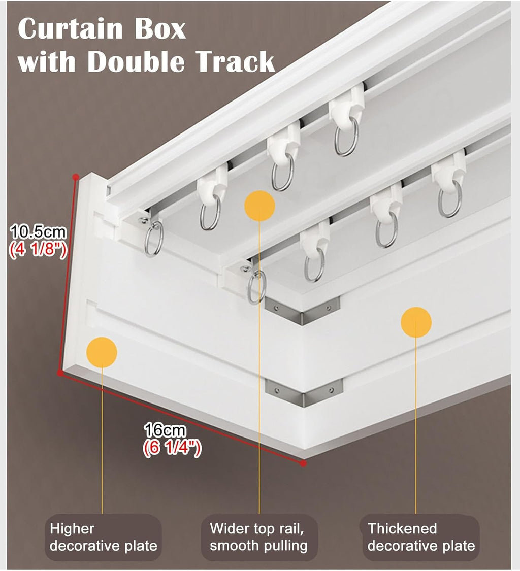 Three-Track Curtain Rod & Valance – Adjustable Window Hardware