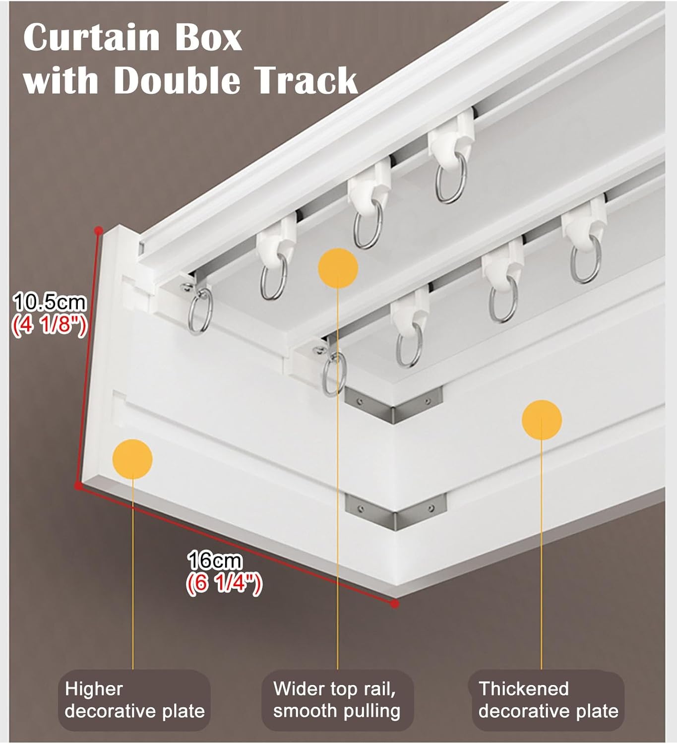 Three-Track Curtain Rod & Valance – Adjustable Window Hardware