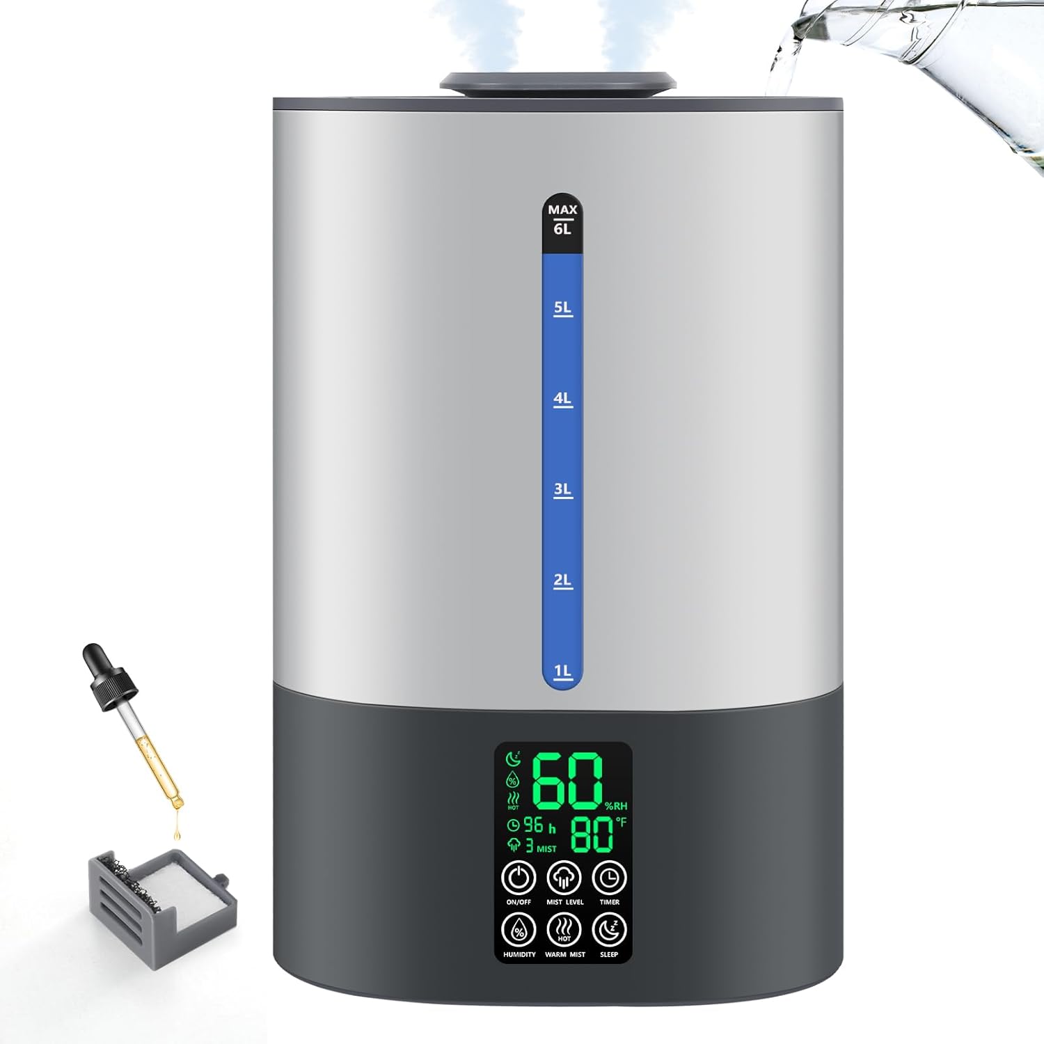 Ultrasonic Humidifier & Essential Oil Diffuser – Adjustable Auto Shut-Off