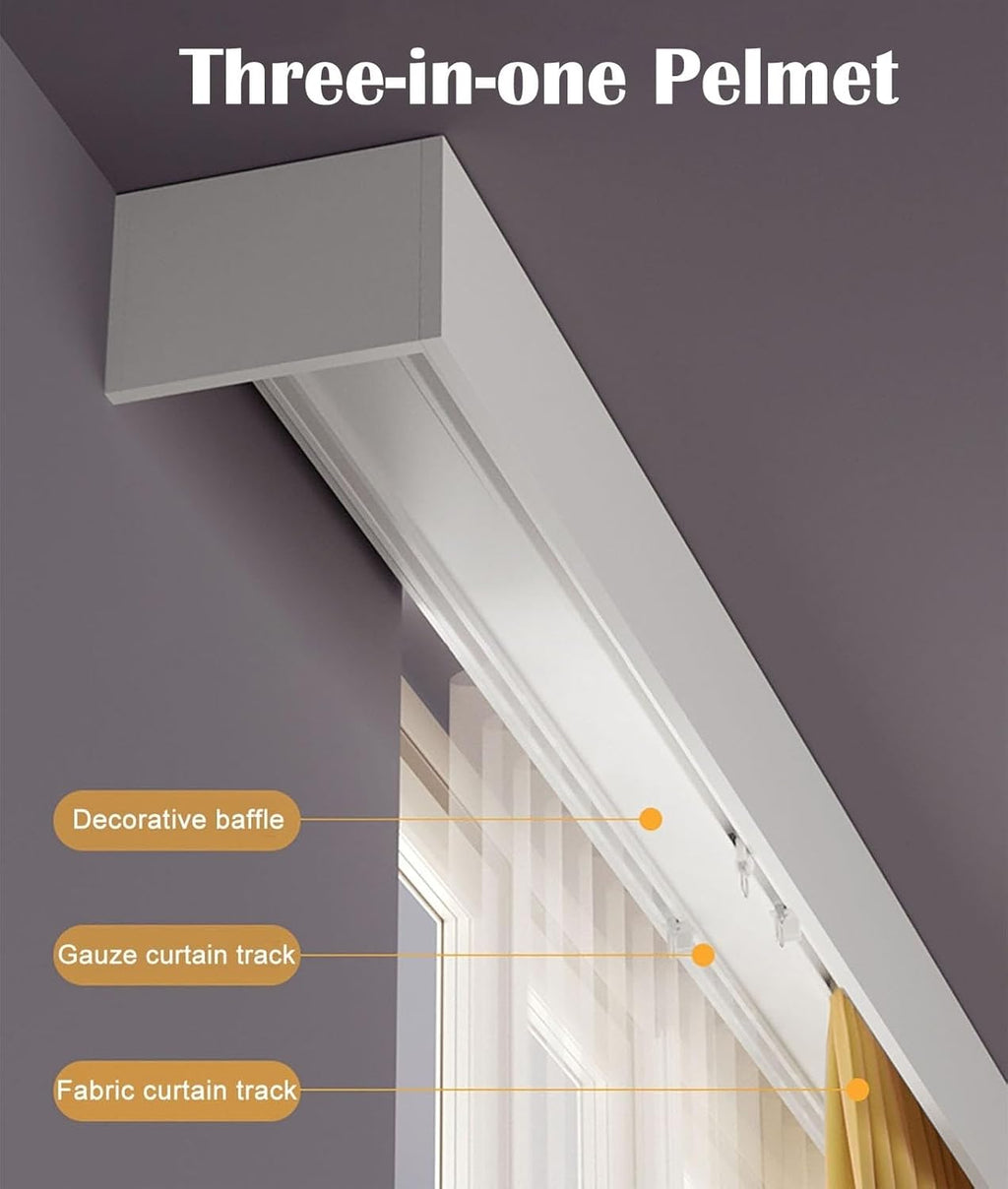 Three-Track Curtain Rod & Valance – Adjustable Window Hardware
