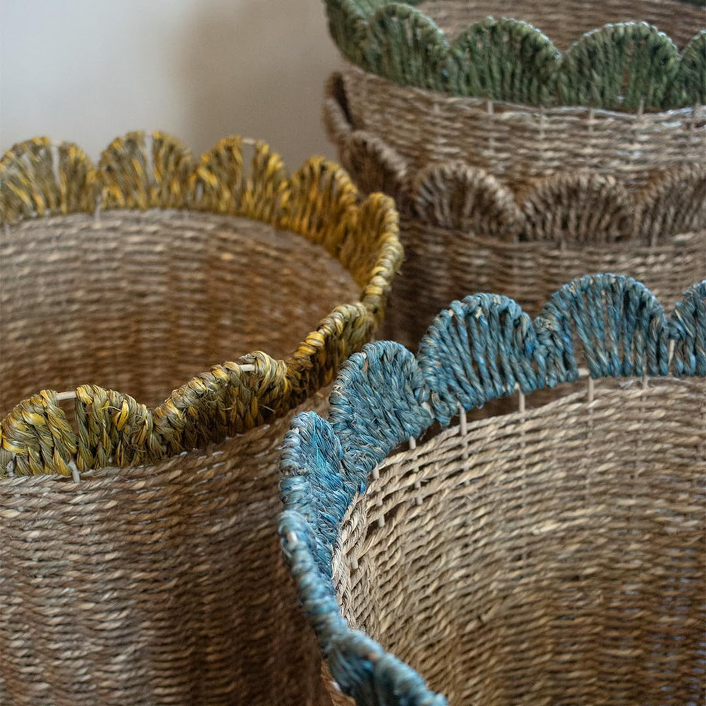 Scallop Weave Storage Basket – Decorative Home Organizer