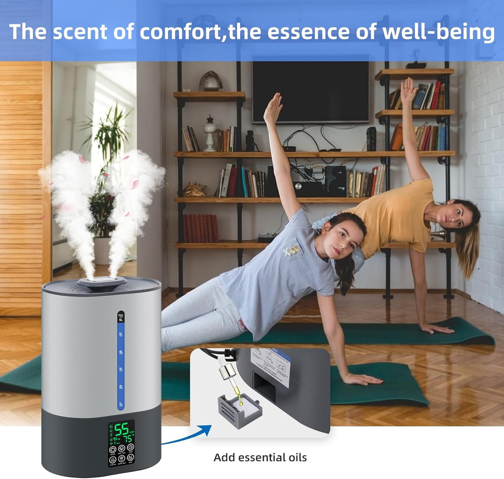Ultrasonic Humidifier & Essential Oil Diffuser – Adjustable Auto Shut-Off