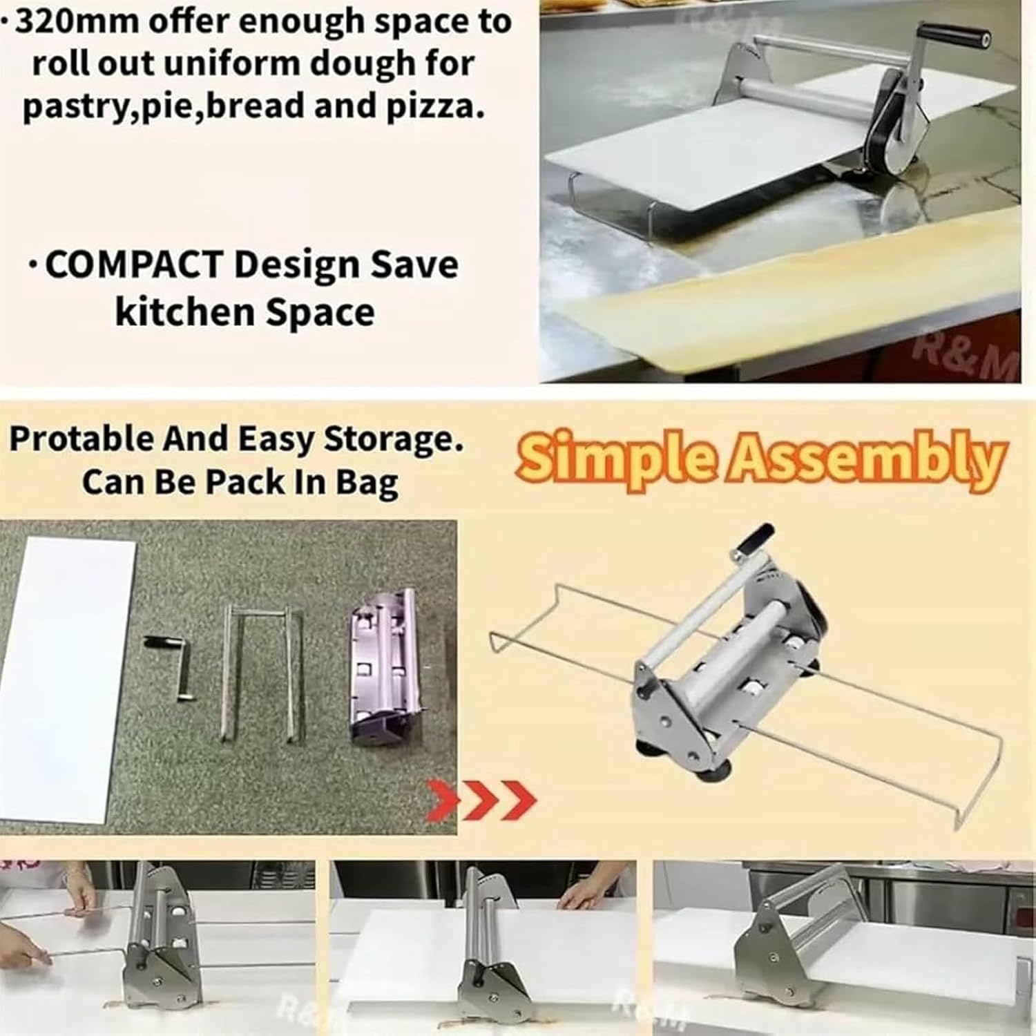 Stainless Steel Dough Sheeter – Baking & Pastry Tool