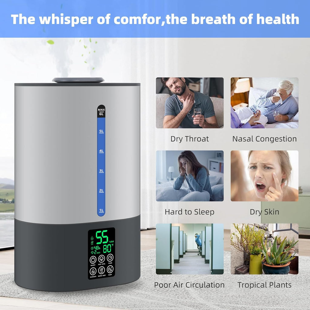 Ultrasonic Humidifier & Essential Oil Diffuser – Adjustable Auto Shut-Off