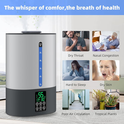 Ultrasonic Humidifier & Essential Oil Diffuser – Adjustable Auto Shut-Off