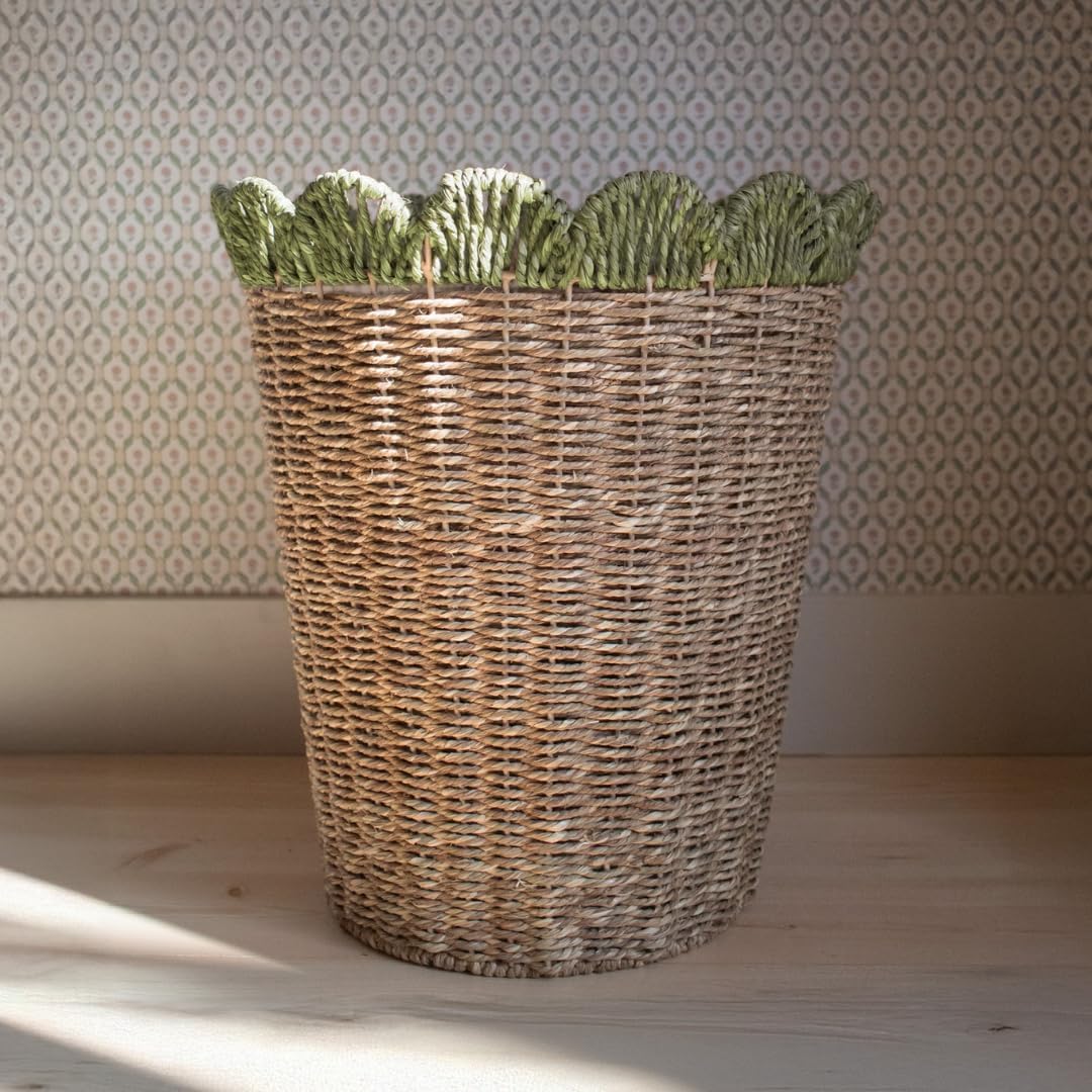Scallop Weave Storage Basket – Decorative Home Organizer