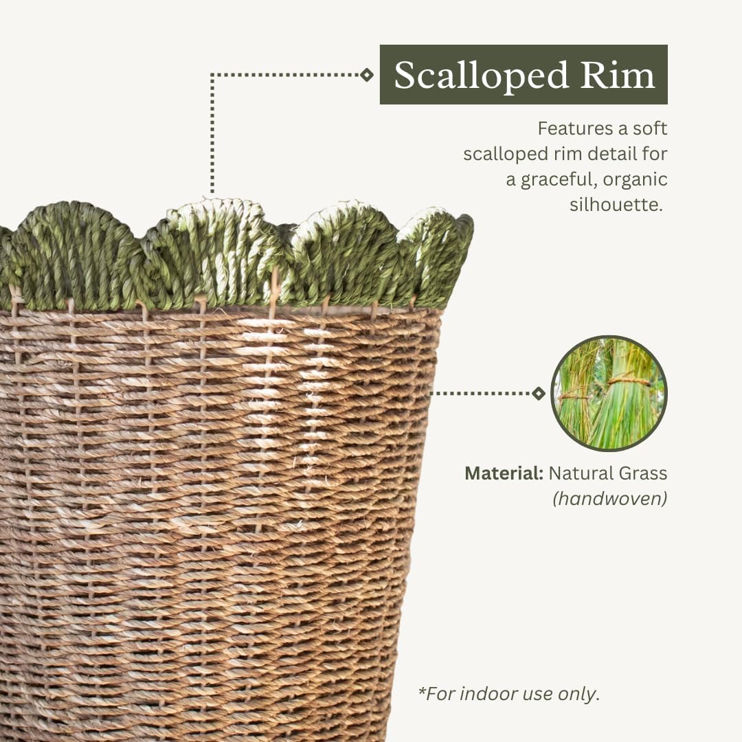 Scallop Weave Storage Basket – Decorative Home Organizer