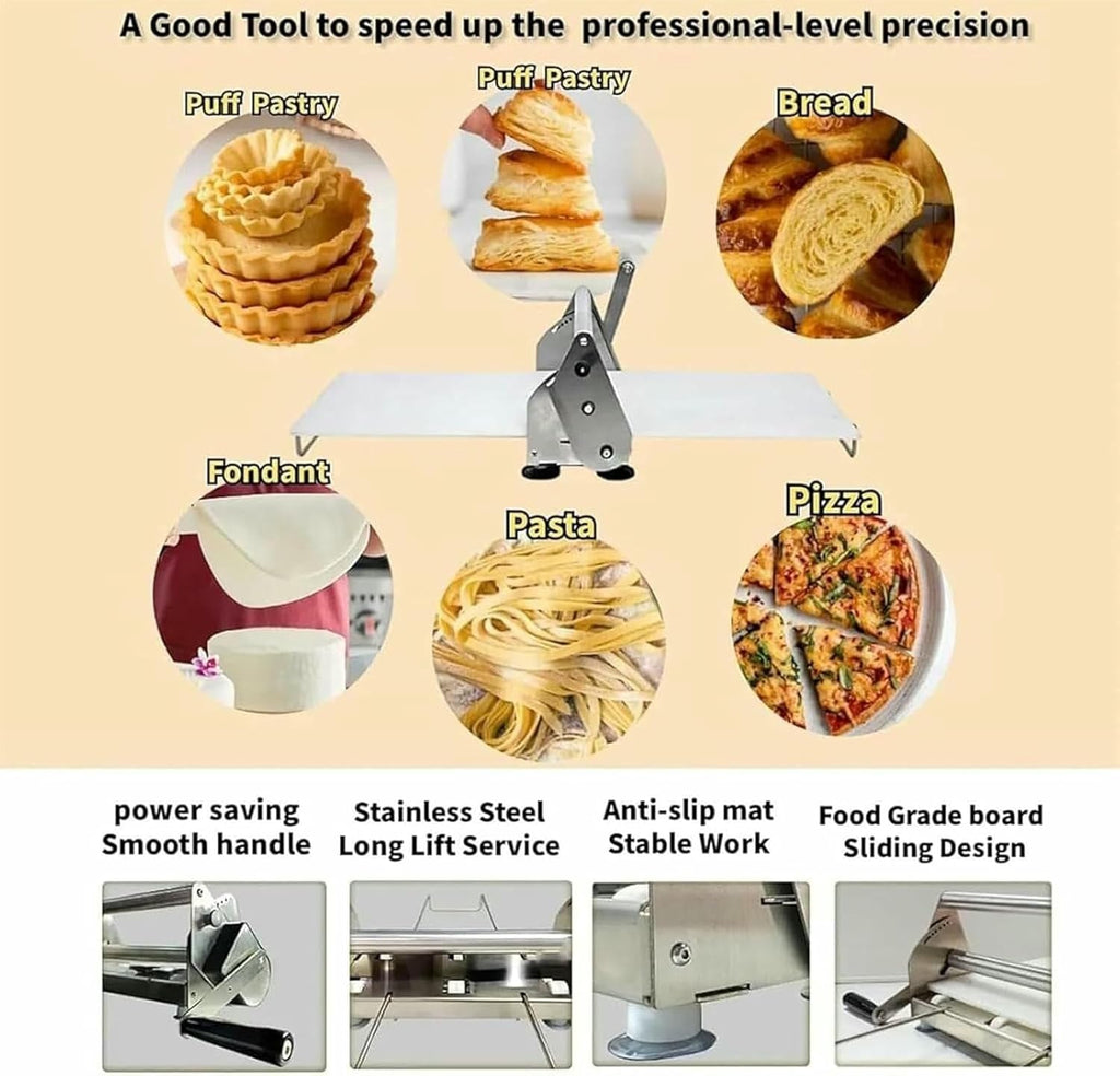 Stainless Steel Dough Sheeter – Baking & Pastry Tool