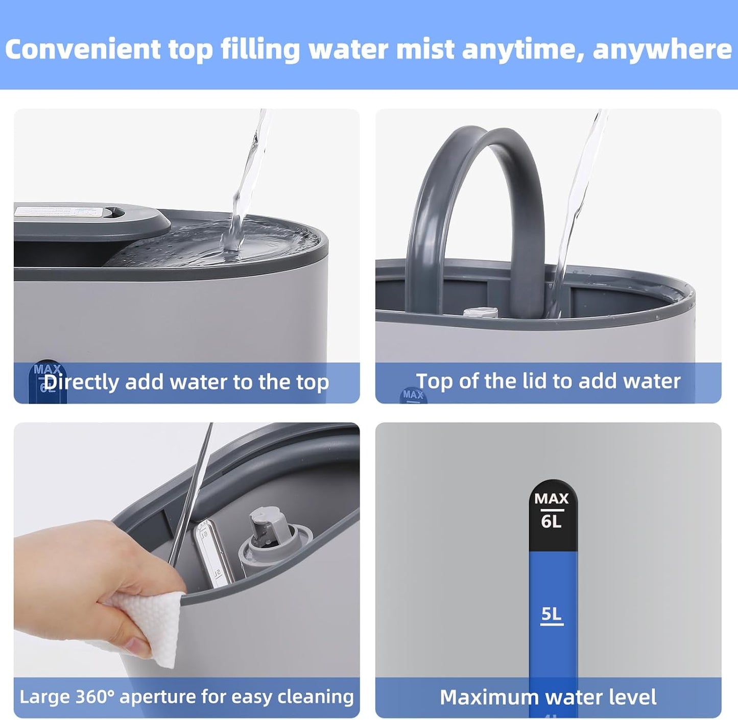Ultrasonic Humidifier & Essential Oil Diffuser – Adjustable Auto Shut-Off