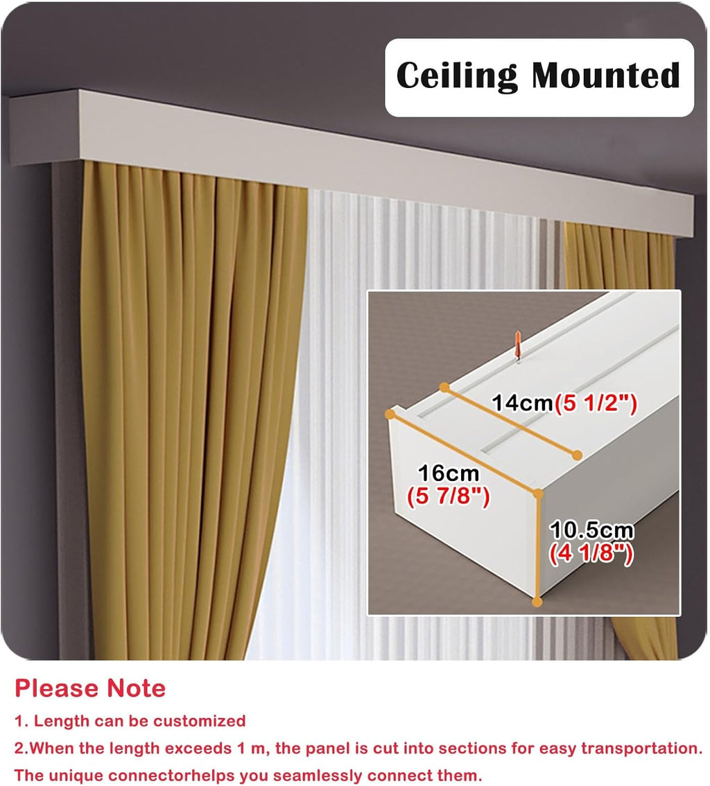 Three-Track Curtain Rod & Valance – Adjustable Window Hardware