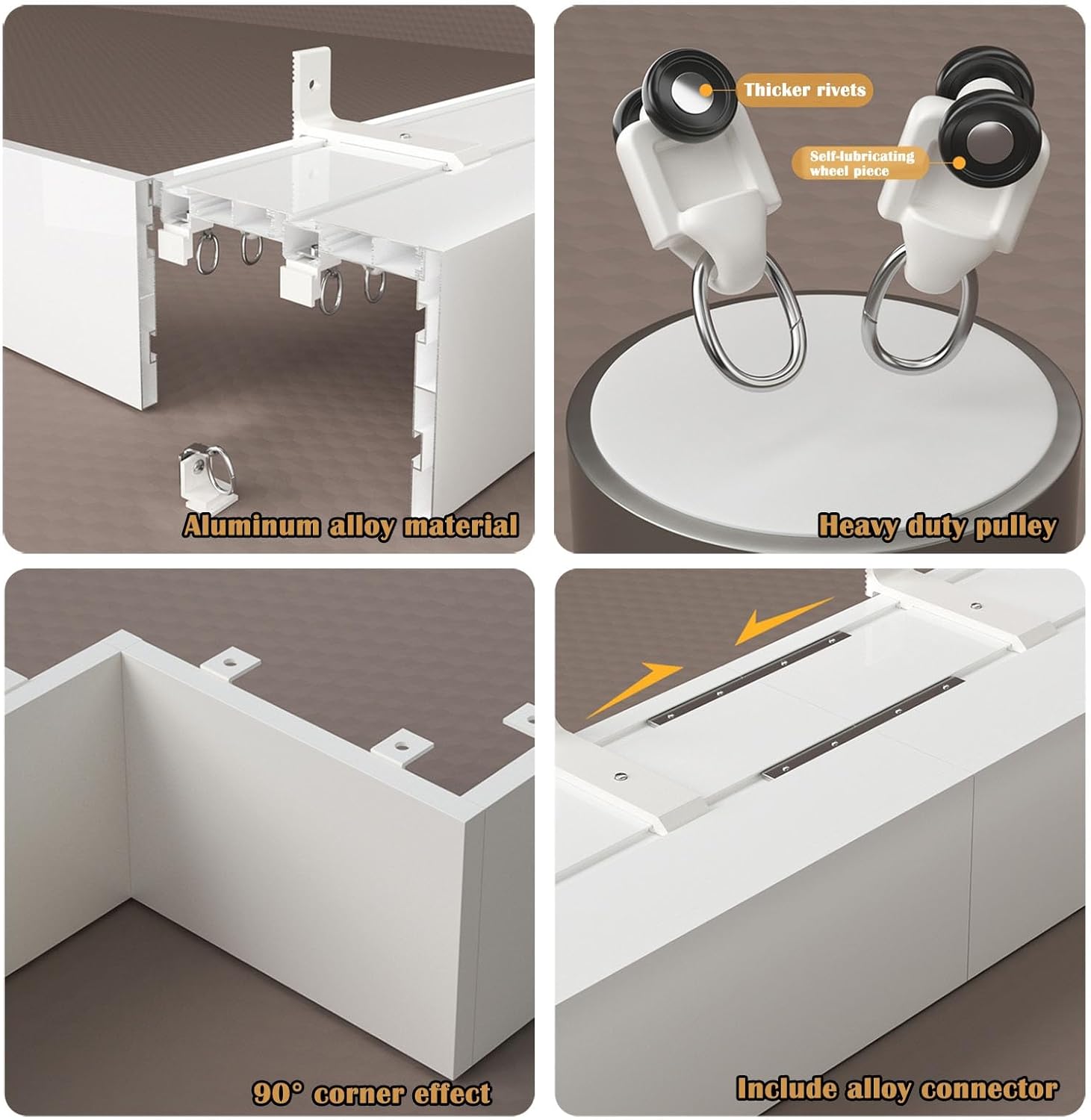 Three-Track Curtain Rod & Valance – Adjustable Window Hardware