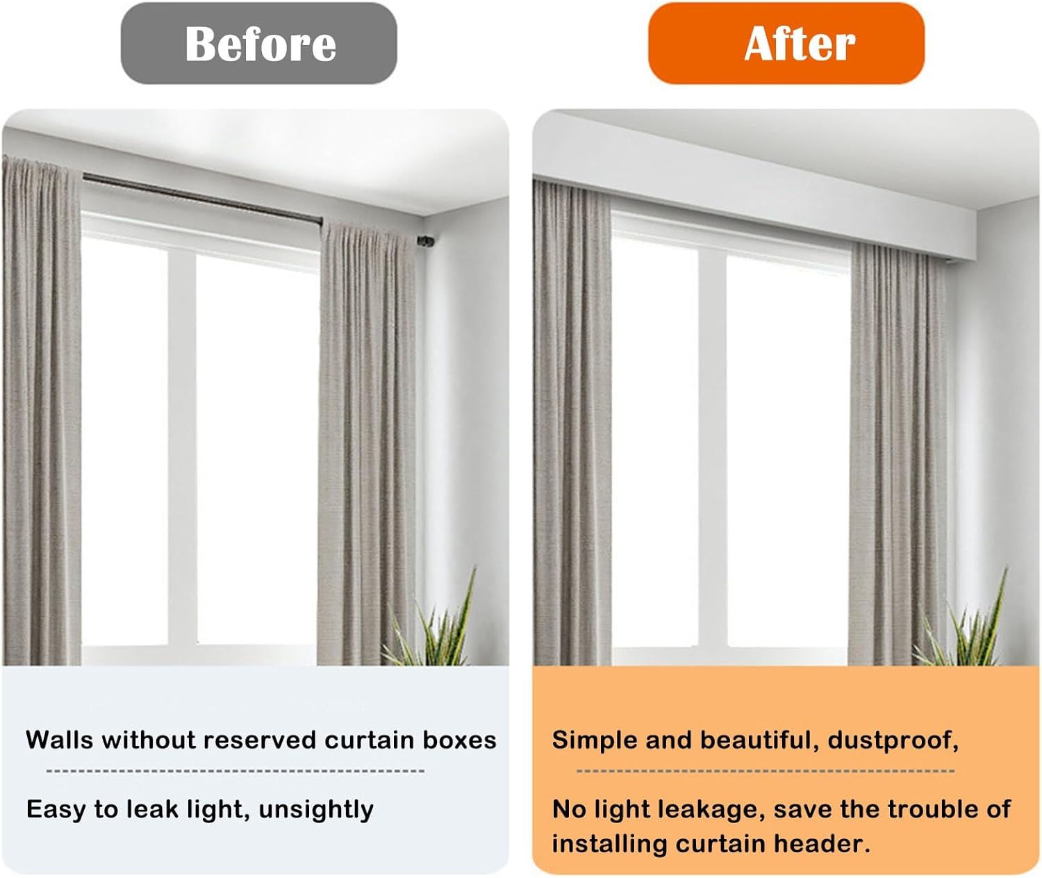 Three-Track Curtain Rod & Valance – Adjustable Window Hardware