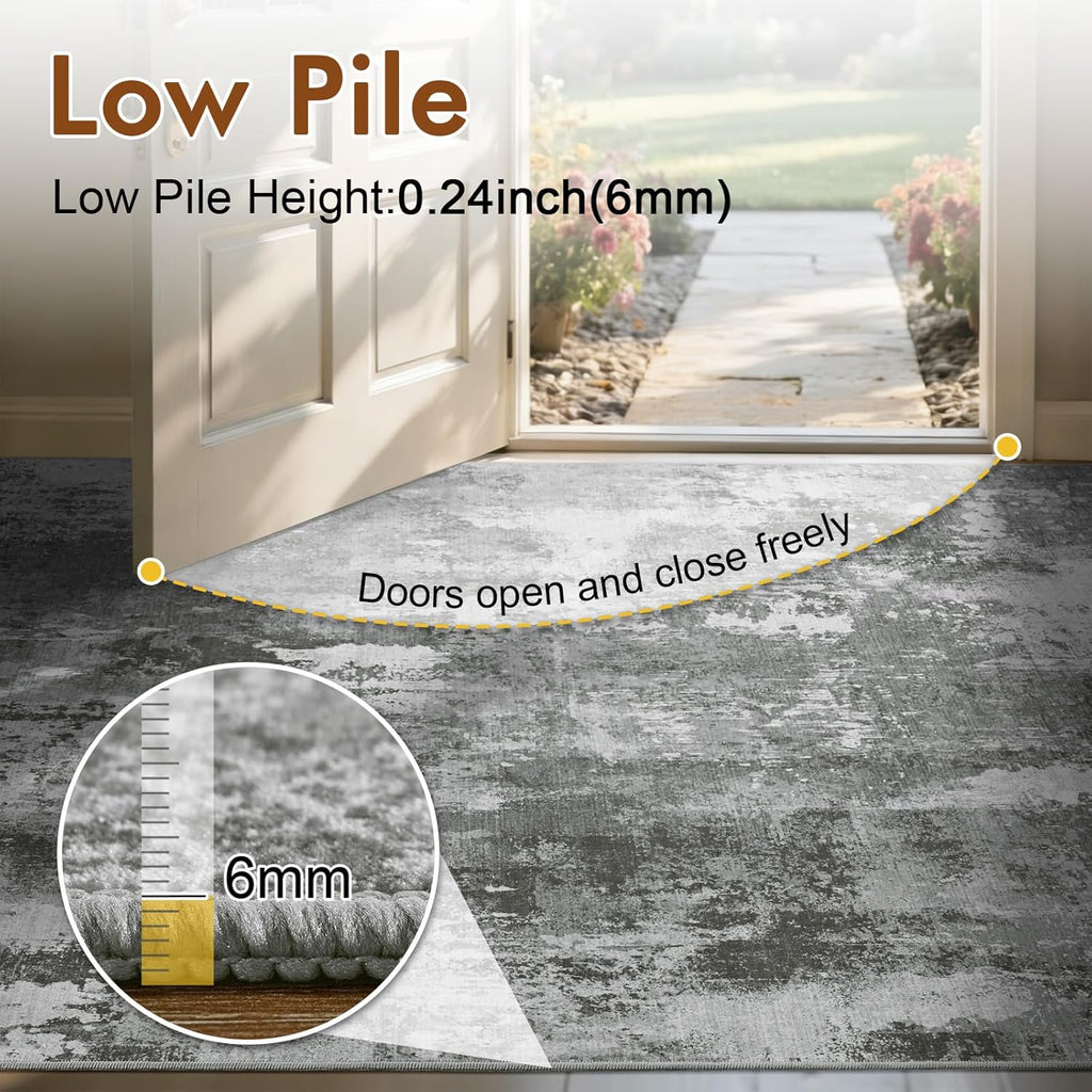 Non-Slip Abstract Area Rug – Soft Modern Bedroom Carpet