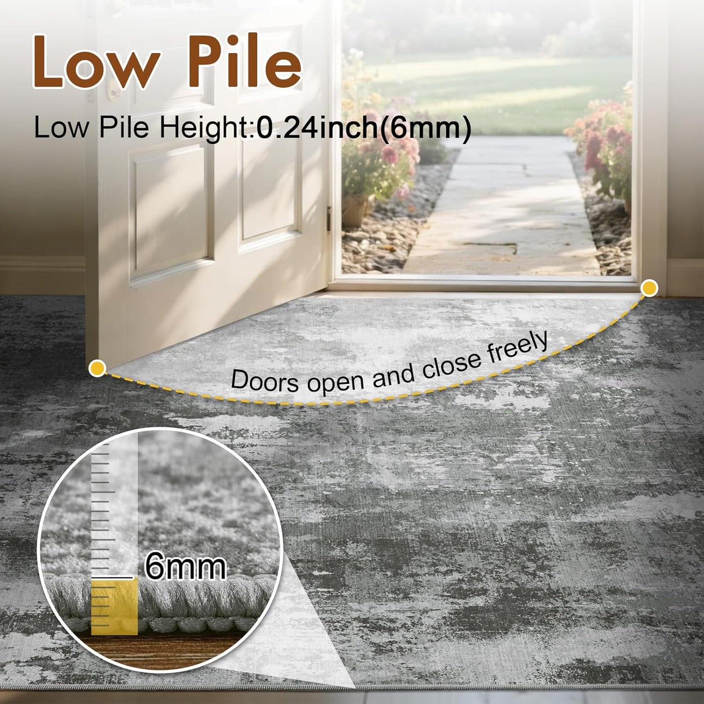 Non-Slip Abstract Area Rug – Soft Modern Bedroom Carpet