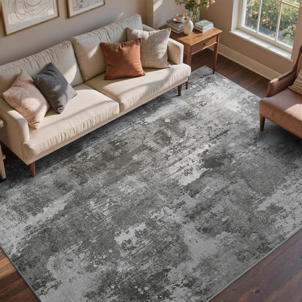 Non-Slip Abstract Area Rug – Soft Modern Bedroom Carpet